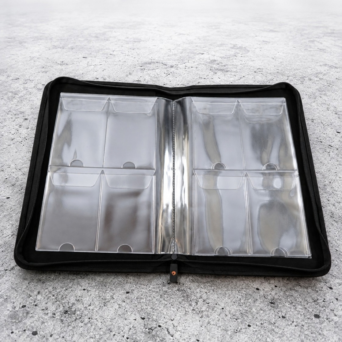 Classeur pour cartes gradées ouvert et vide, pochettes 2x2 transparentes pour slabs