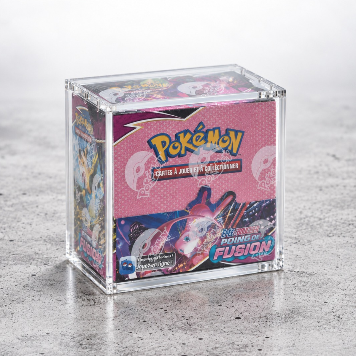 Protection acrylique anti-UV pour boîte booster Pokémon