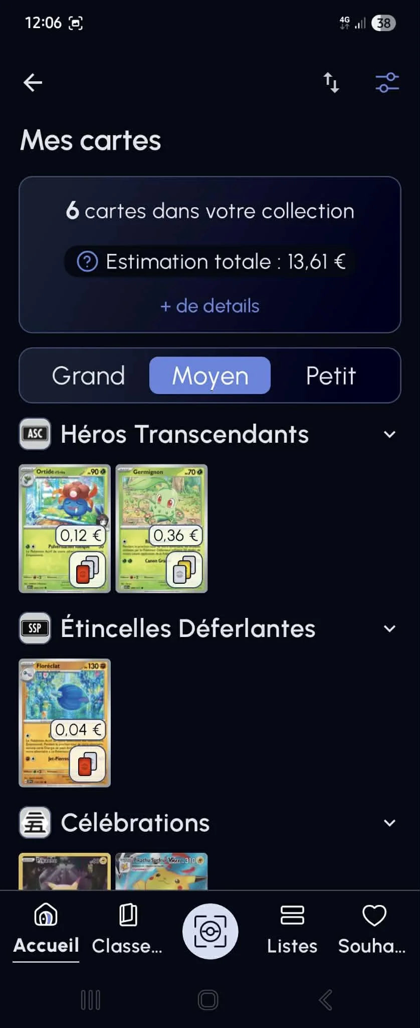 Valeur collection PokéCardex estimation