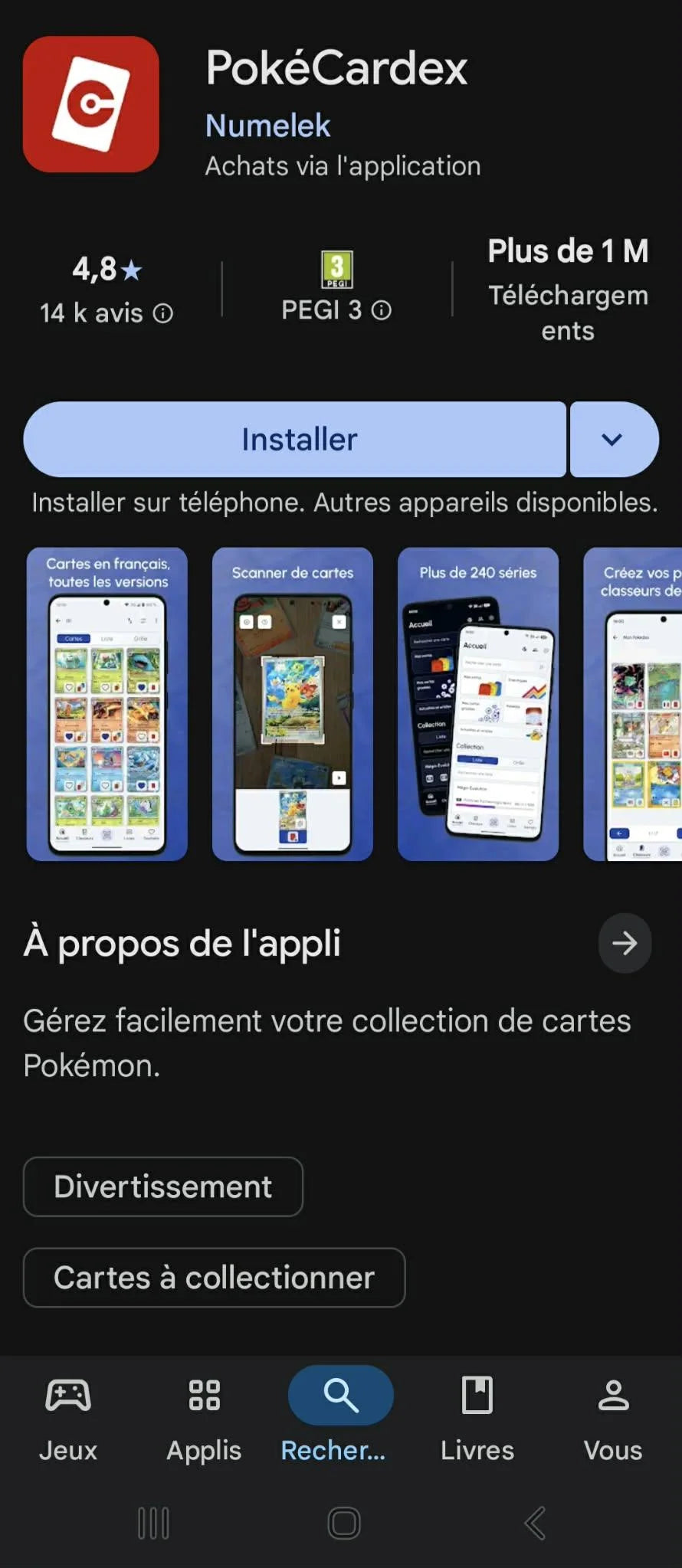 Télécharger PokéCardex Play Store App Store