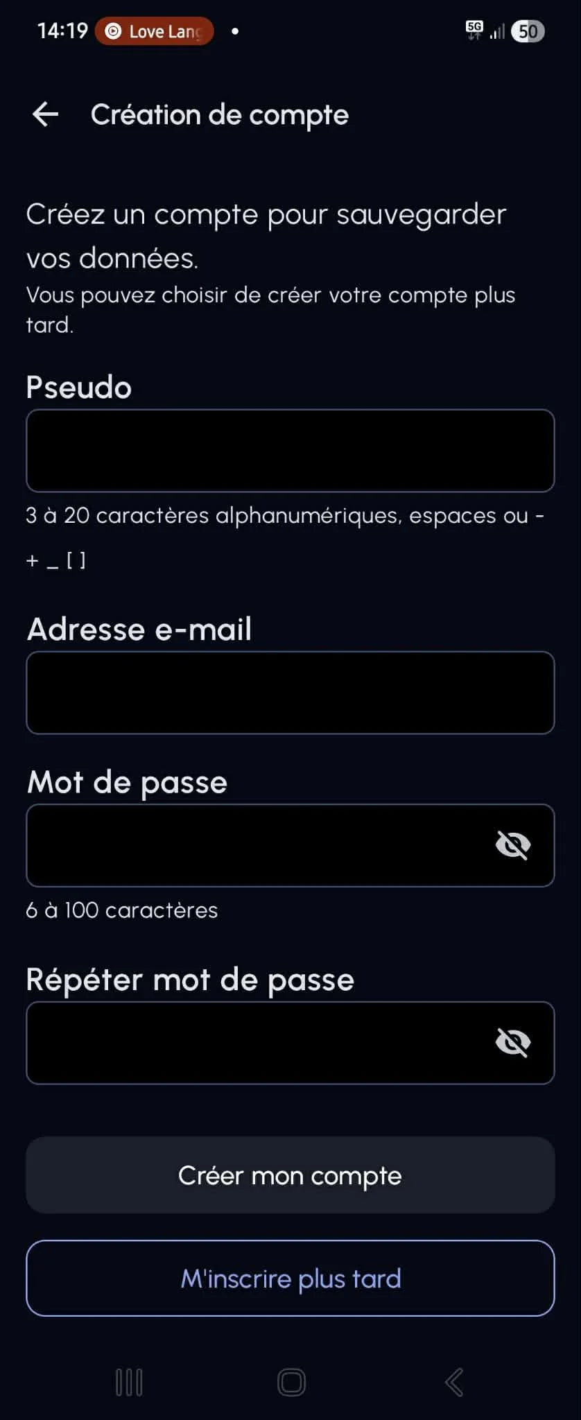 Créer un compte PokéCardex