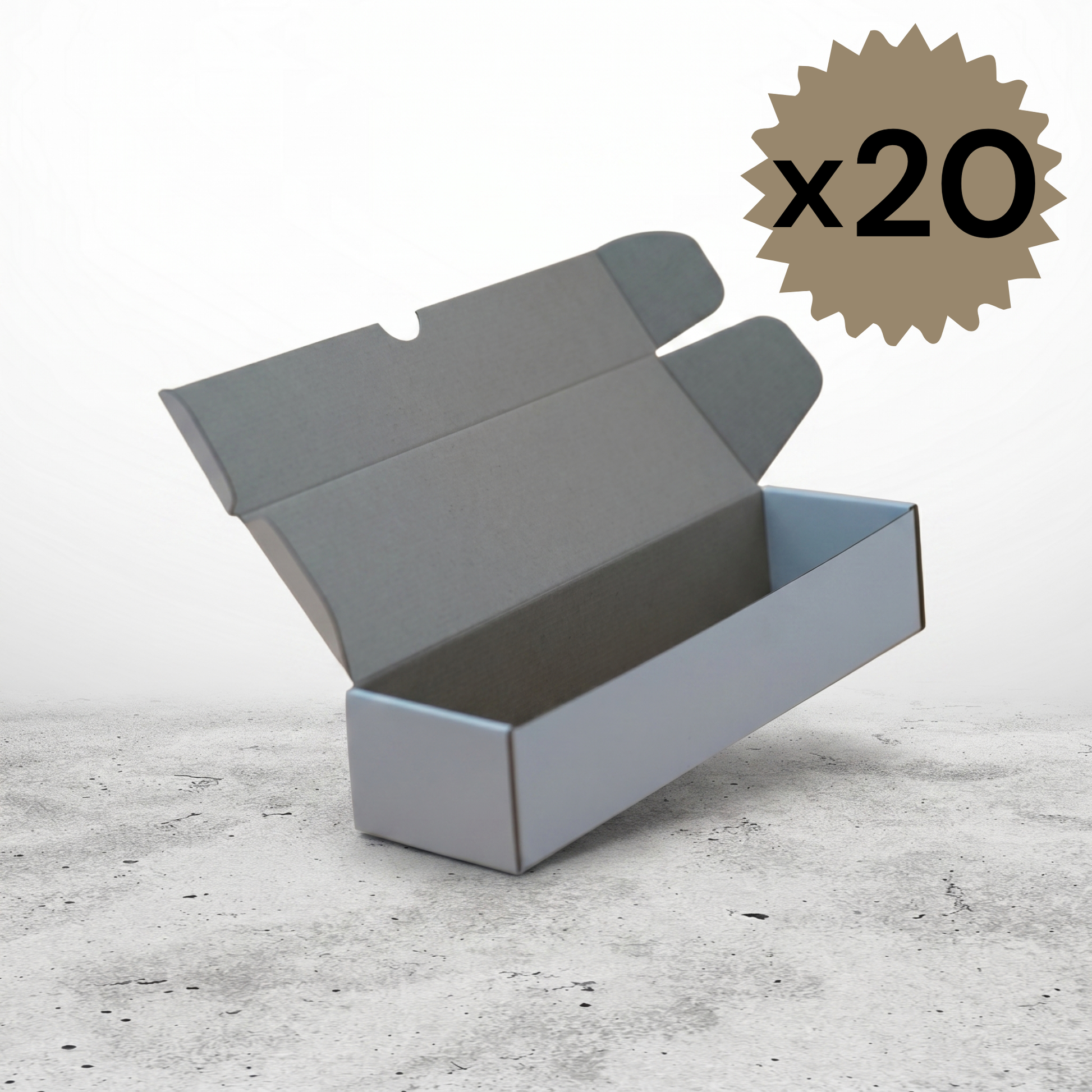 Boîte pliable 1000 cartes avec couvercle ouvert, lot de 20 unités