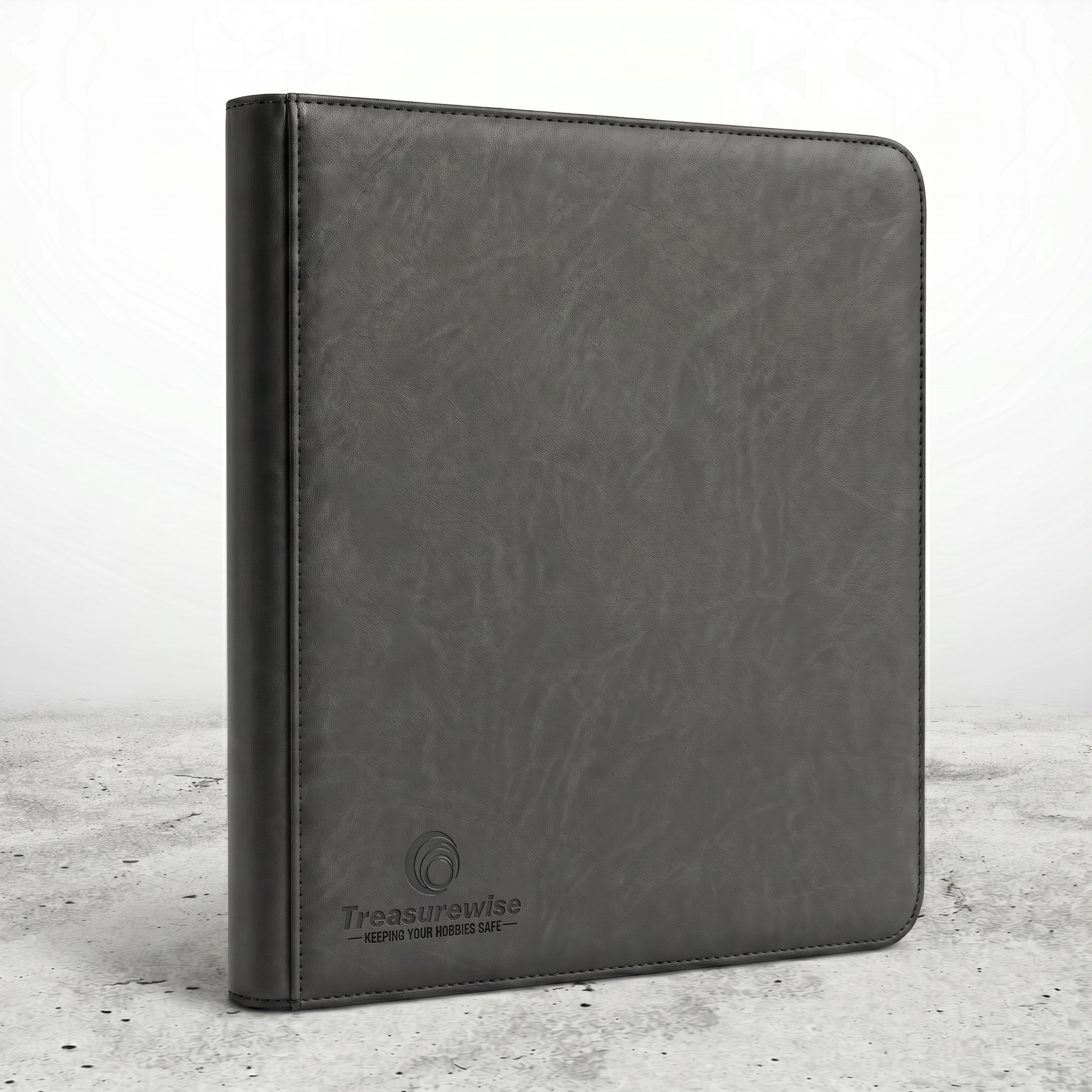 Classeur XL 480 cartes gris anthracite, finition grain sable mat