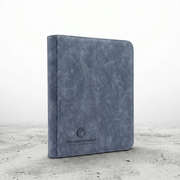 Mini classeur zippé toploader 112 cartes, finition suédine gris bleu
