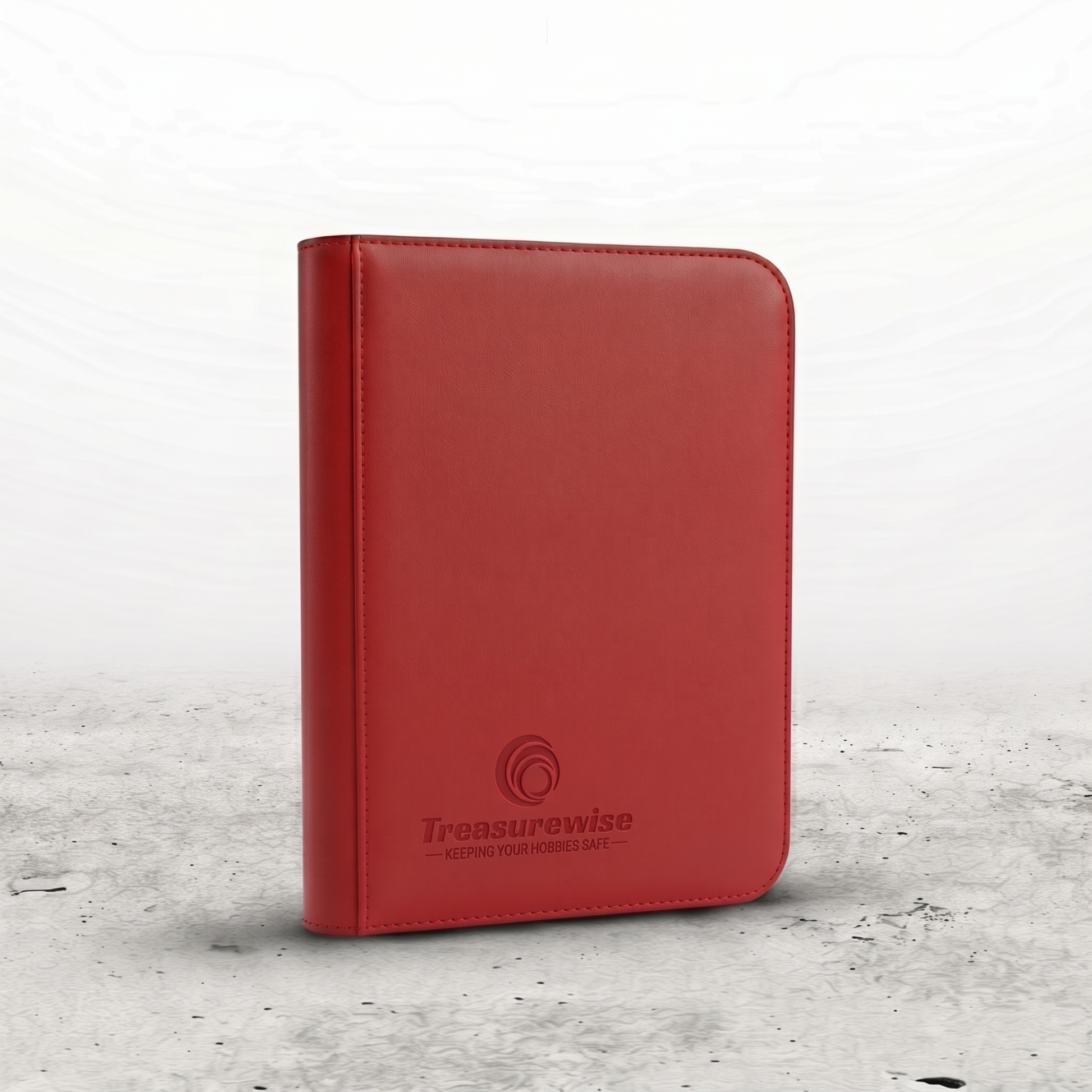 Mini classeur zippé rouge 160 cartes, format poche pour échanges